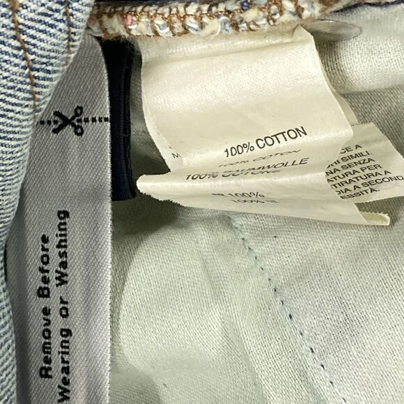 Point Sur Jeans Womens 30 Blue Distressed High Waisted Cropped Leg Selvedge NEW - Picture 16 of 16